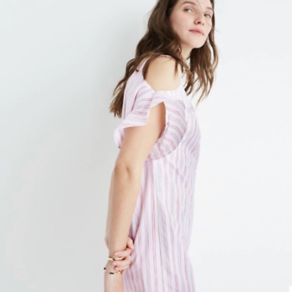 New Madewell red & white cotton dress, with tags